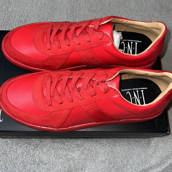 INC International Concepts Mens Court Red Harlan Preppy Casual Sneakers - Picture 6 of 11